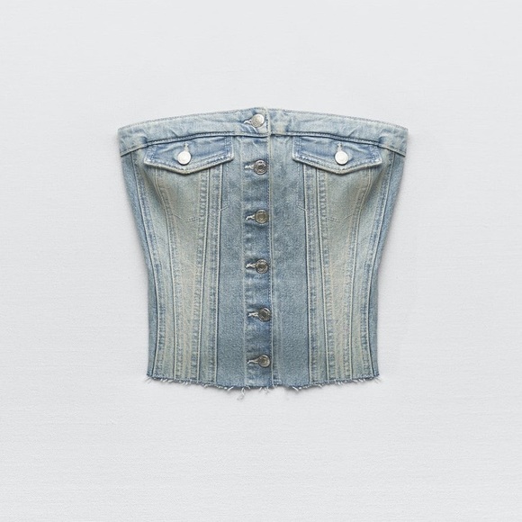 Zara denim bustier top - Picture 3 of 3